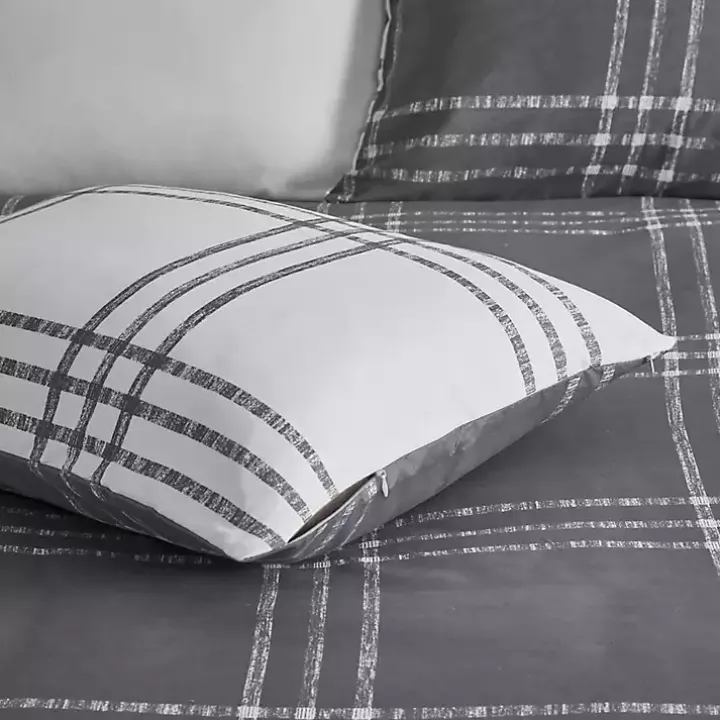 Gray Plaid Dayton 3-pc. King Comforter Set