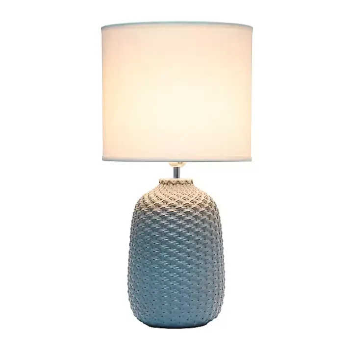 Gray Purled Ceramic Table Lamp