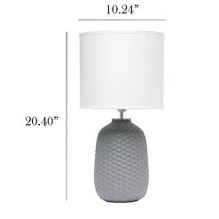 Gray Purled Ceramic Table Lamp