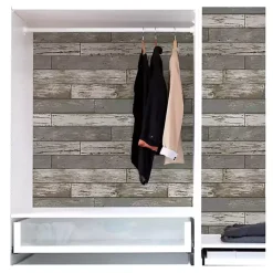 Gray Reclaimed Wood Peel & Stick Wallpaper