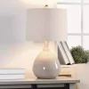 Gray Ribbed Ceramic Table Lamp