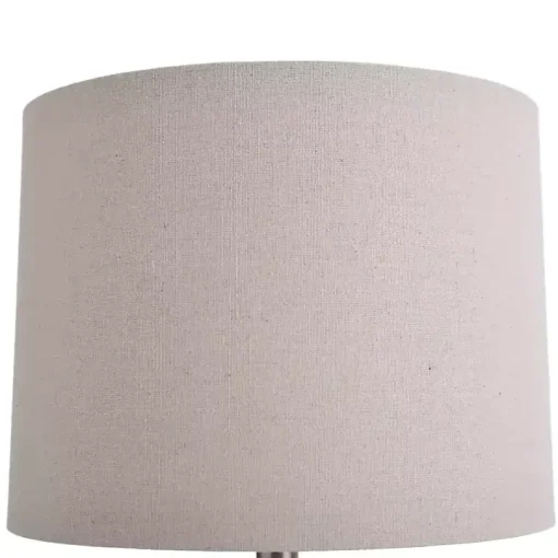 Gray Ribbed Ceramic Table Lamp