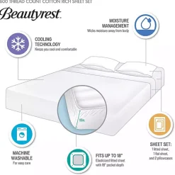 Gray Rich Cooling Cotton Queen Sheet Set