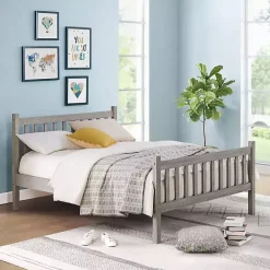 Gray Rustic Spindleback Full Bed Frame