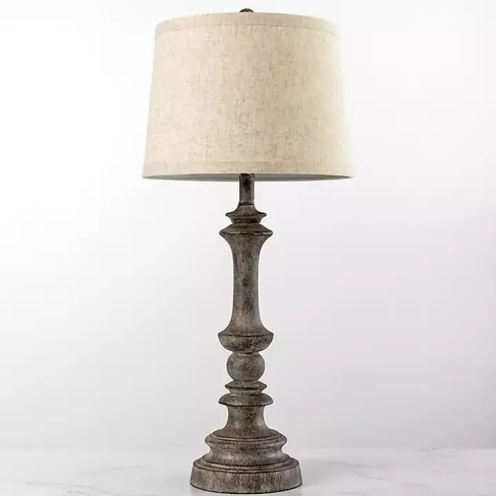 Gray Savannah Spindle Table Lamp