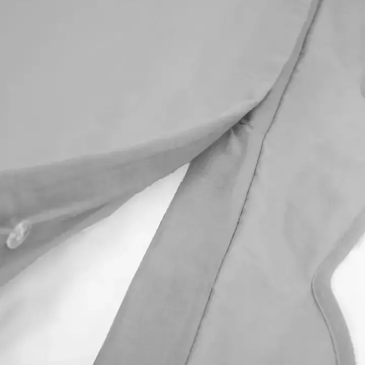 Gray Scallop Edge 3-pc. Full/Queen Duvet Cover Set