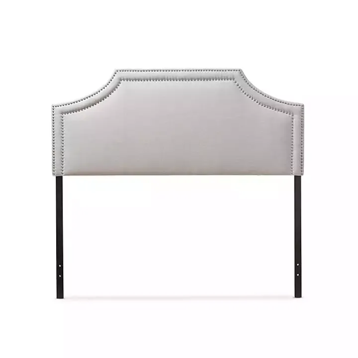 Gray Scalloped Corner Queen Headboard