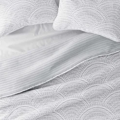 Gray Scalloped Reversible 2-pc. Twin Quilt Set