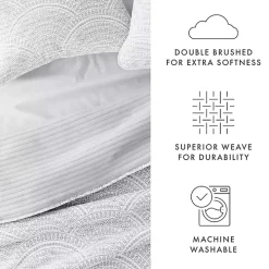 Gray Scalloped Reversible 2-pc. Twin Quilt Set