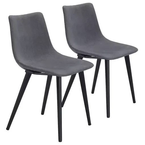 Gray Scooped Daniel Dining Chairs, Set of 2
