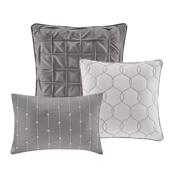 Gray Seersucker 7-pc. King Comforter Set