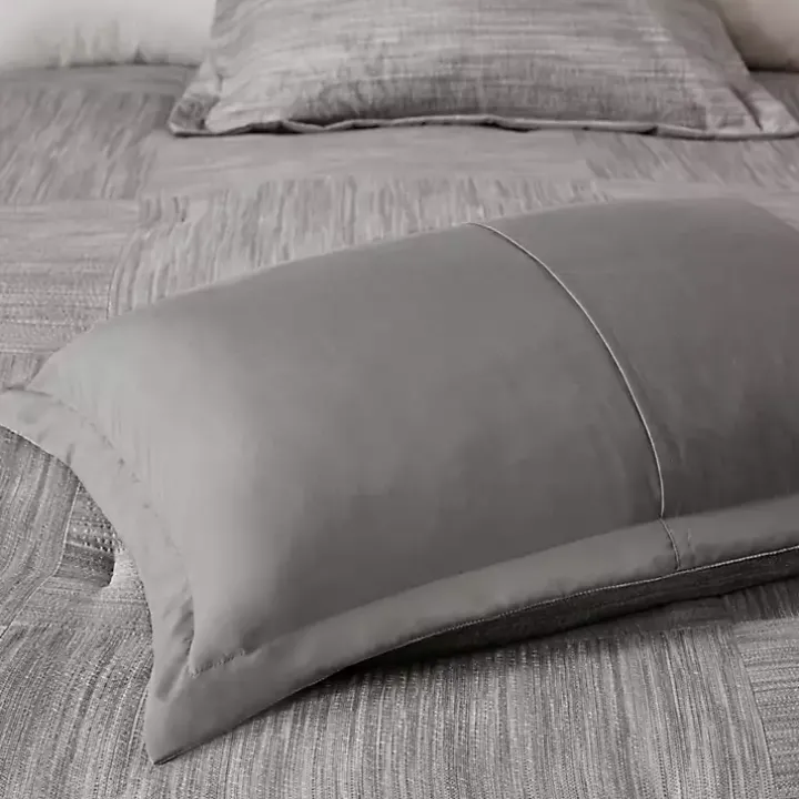 Gray Seersucker 7-pc. King Comforter Set