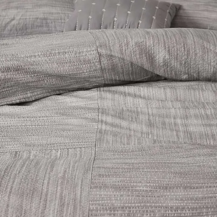Gray Seersucker 7-pc. King Comforter Set