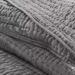 Gray Serene Quilted 3-pc. King Coverlet Set