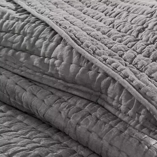 Gray Serene Quilted 3-pc. King Coverlet Set