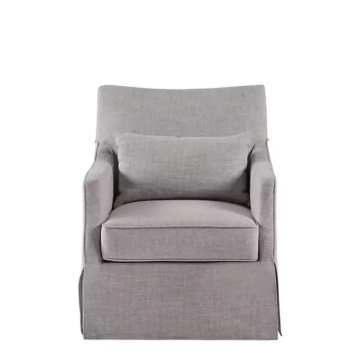 Gray Skirted Swivel Martha Stewart Accent Chair