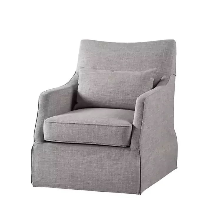 Gray Skirted Swivel Martha Stewart Accent Chair