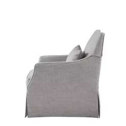 Gray Skirted Swivel Martha Stewart Accent Chair