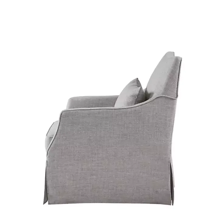 Gray Skirted Swivel Martha Stewart Accent Chair