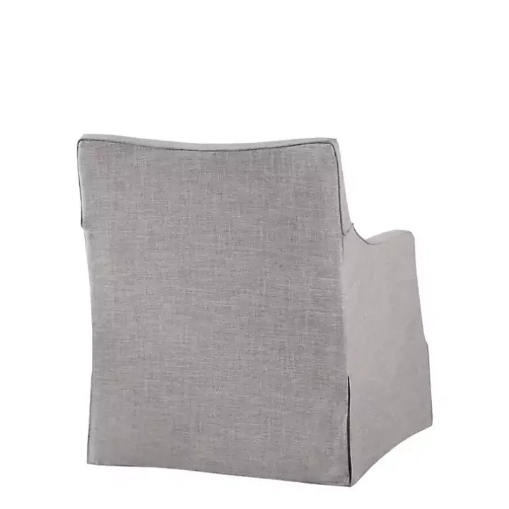 Gray Skirted Swivel Martha Stewart Accent Chair