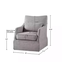 Gray Skirted Swivel Martha Stewart Accent Chair