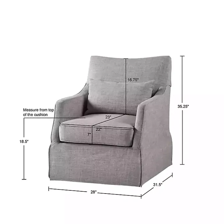 Gray Skirted Swivel Martha Stewart Accent Chair