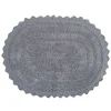 Gray Small Crochet Oval Bath Mat