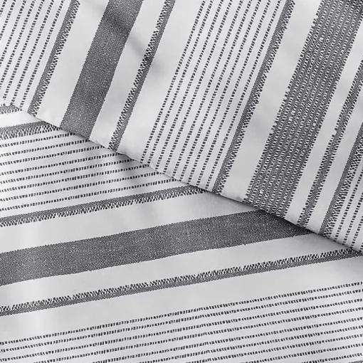 Gray Soft Striped 3-Pc. Twin Duvet Cover Set