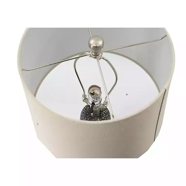 Gray Speckled Stone Table Lamp