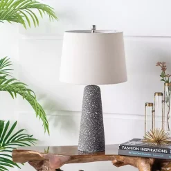 Gray Speckled Stone Table Lamp