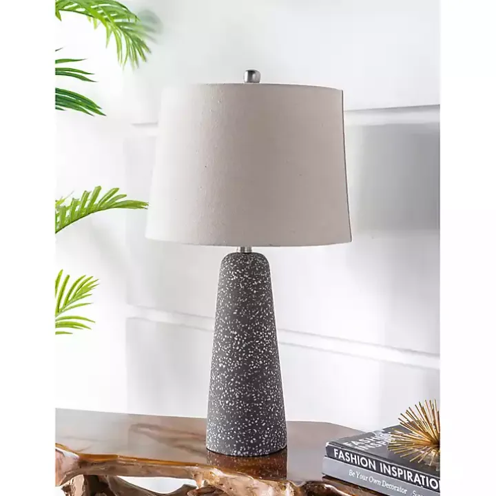 Gray Speckled Stone Table Lamp