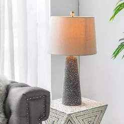 Gray Speckled Stone Table Lamp