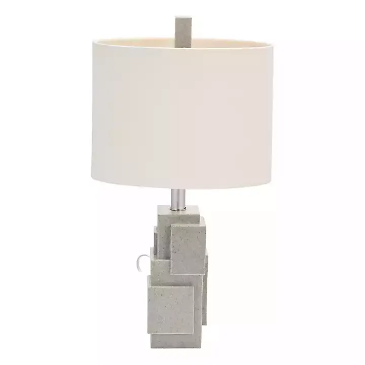 Gray Stacked Blocks Table Lamp