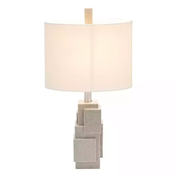 Gray Stacked Blocks Table Lamp