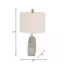Gray Stacked Blocks Table Lamp