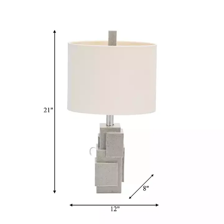 Gray Stacked Blocks Table Lamp