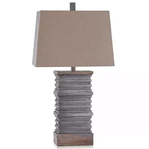 Gray Stacked Plates Table Lamp