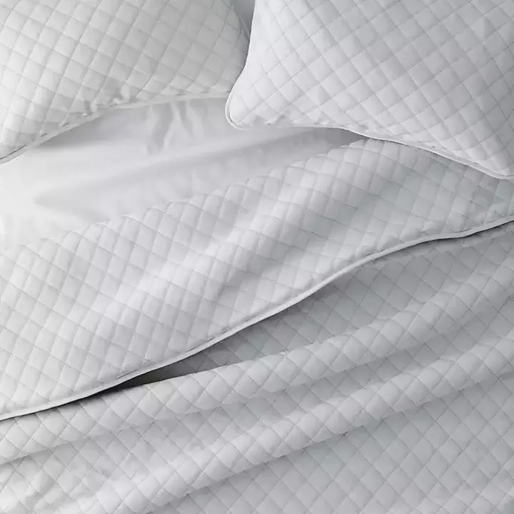 Gray Stitched Diamond 3-pc. King Quilt Set