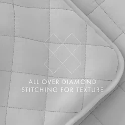 Gray Stitched Diamond 3-pc. King Quilt Set