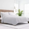 Gray Stitched Stripes 3-pc. Queen Quilt Set