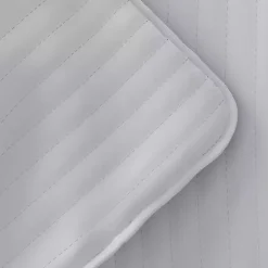 Gray Stitched Stripes 3-pc. Queen Quilt Set