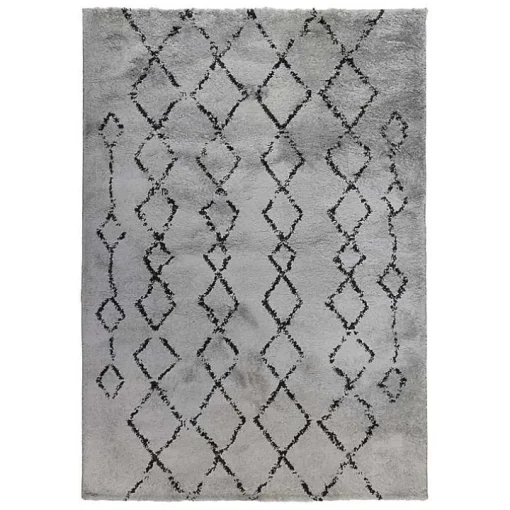 Gray Striped Diamond Area Rug, 8x10
