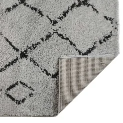 Gray Striped Diamond Area Rug, 8x10