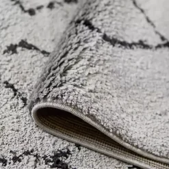 Gray Striped Diamond Area Rug, 8x10