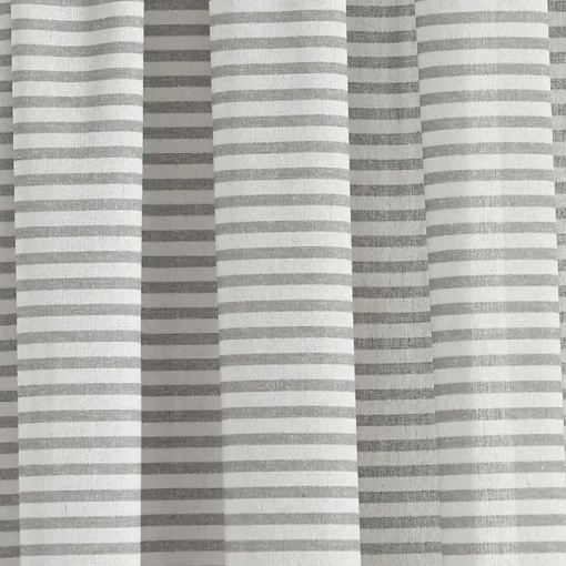 Gray Striped Tassel Curtain Panel Set, 84 in.