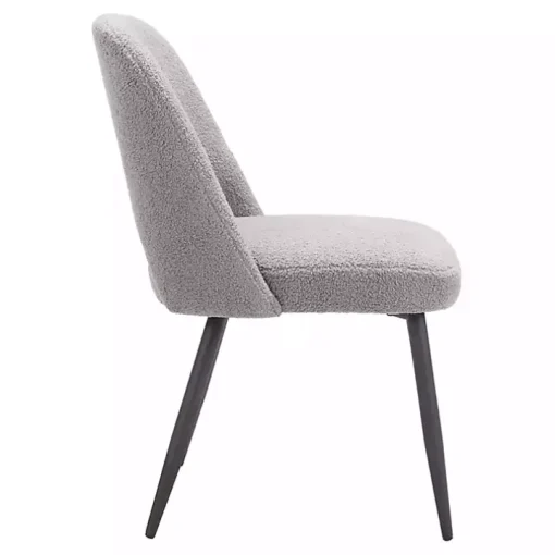 Gray Teddy Upholstered Dining Chairs, Set of 2
