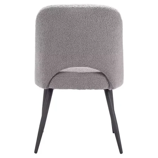 Gray Teddy Upholstered Dining Chairs, Set of 2