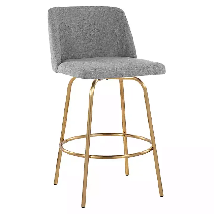 Gray Torino Gold Leg Counter Stools, Set of 2