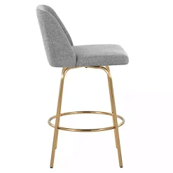 Gray Torino Gold Leg Counter Stools, Set of 2
