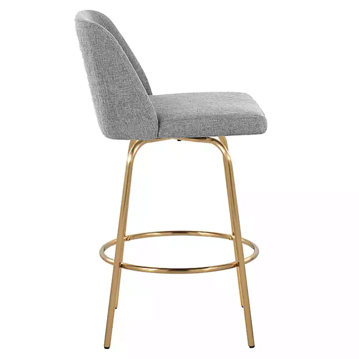 Gray Torino Gold Leg Counter Stools, Set of 2
